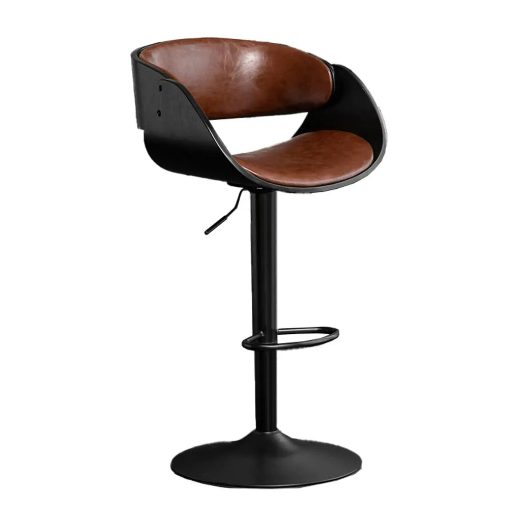 Tabourets de bar pivotants contemporains en cuir avec accoudoirs