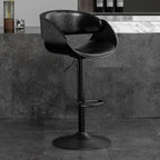 Tabourets de bar pivotants contemporains en cuir avec accoudoirs