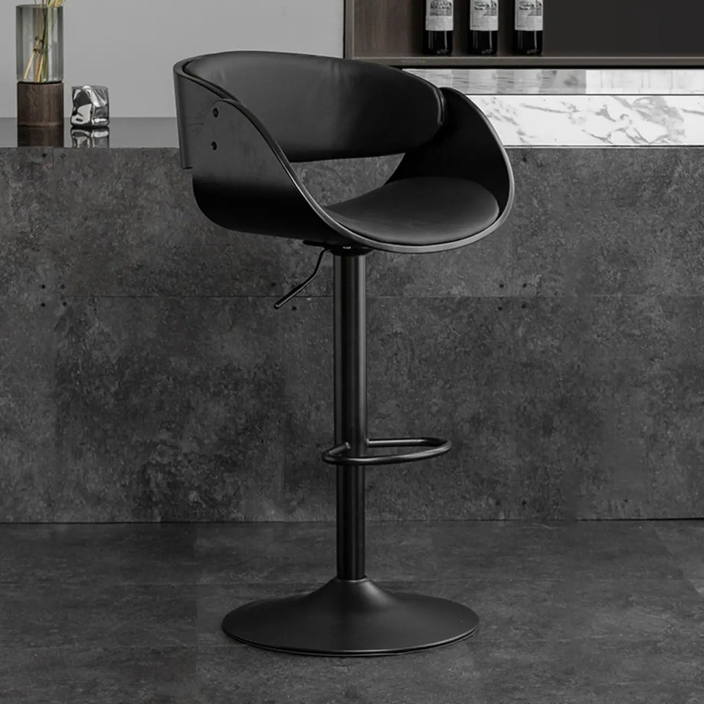 Tabourets de bar pivotants contemporains en cuir avec accoudoirs