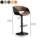 Tabourets de bar pivotants contemporains en cuir avec accoudoirs