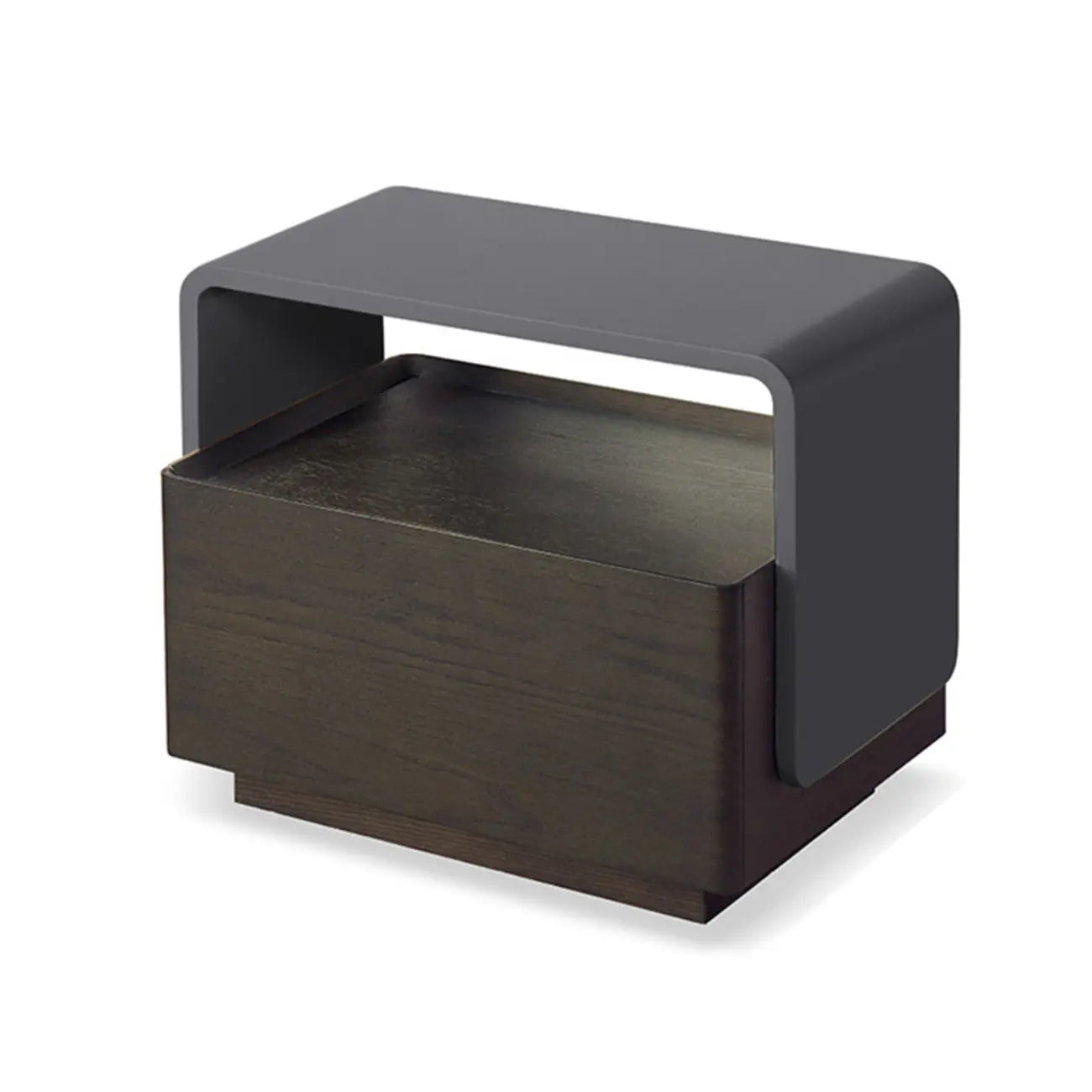 Table de chevet élégante en bois composite avec étagère et tiroir