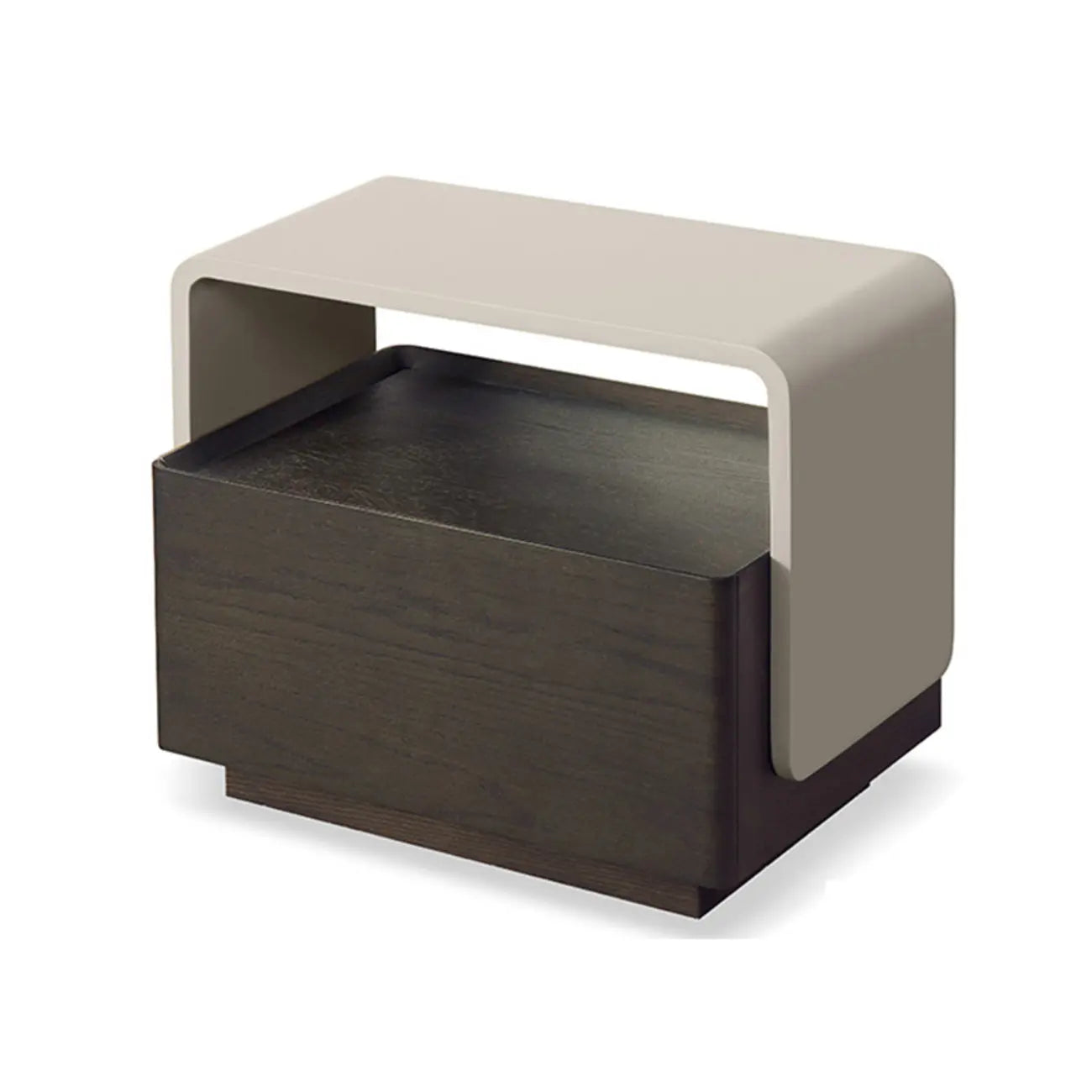 Table de chevet élégante en bois composite avec étagère et tiroir