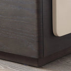 Table de chevet élégante en bois composite avec étagère et tiroir