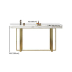 Table de bar glamour avec plateau en pierre blanche et structure en métal doré