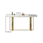 Table de bar glamour avec plateau en pierre blanche et structure en métal doré