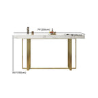 Table de bar glamour avec plateau en pierre blanche et structure en métal doré