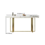 Table de bar glamour avec plateau en pierre blanche et structure en métal doré