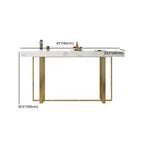 Table de bar glamour avec plateau en pierre blanche et structure en métal doré