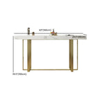Table de bar glamour avec plateau en pierre blanche et structure en métal doré
