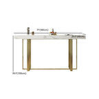 Table de bar glamour avec plateau en pierre blanche et structure en métal doré