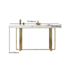 Table de bar glamour avec plateau en pierre blanche et structure en métal doré