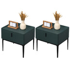 Table de chevet contemporaine à 4 pieds en similicuir beige avec tiroir