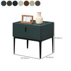 Table de chevet contemporaine à 4 pieds en similicuir beige avec tiroir