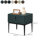 Table de chevet contemporaine à 4 pieds en similicuir beige avec tiroir