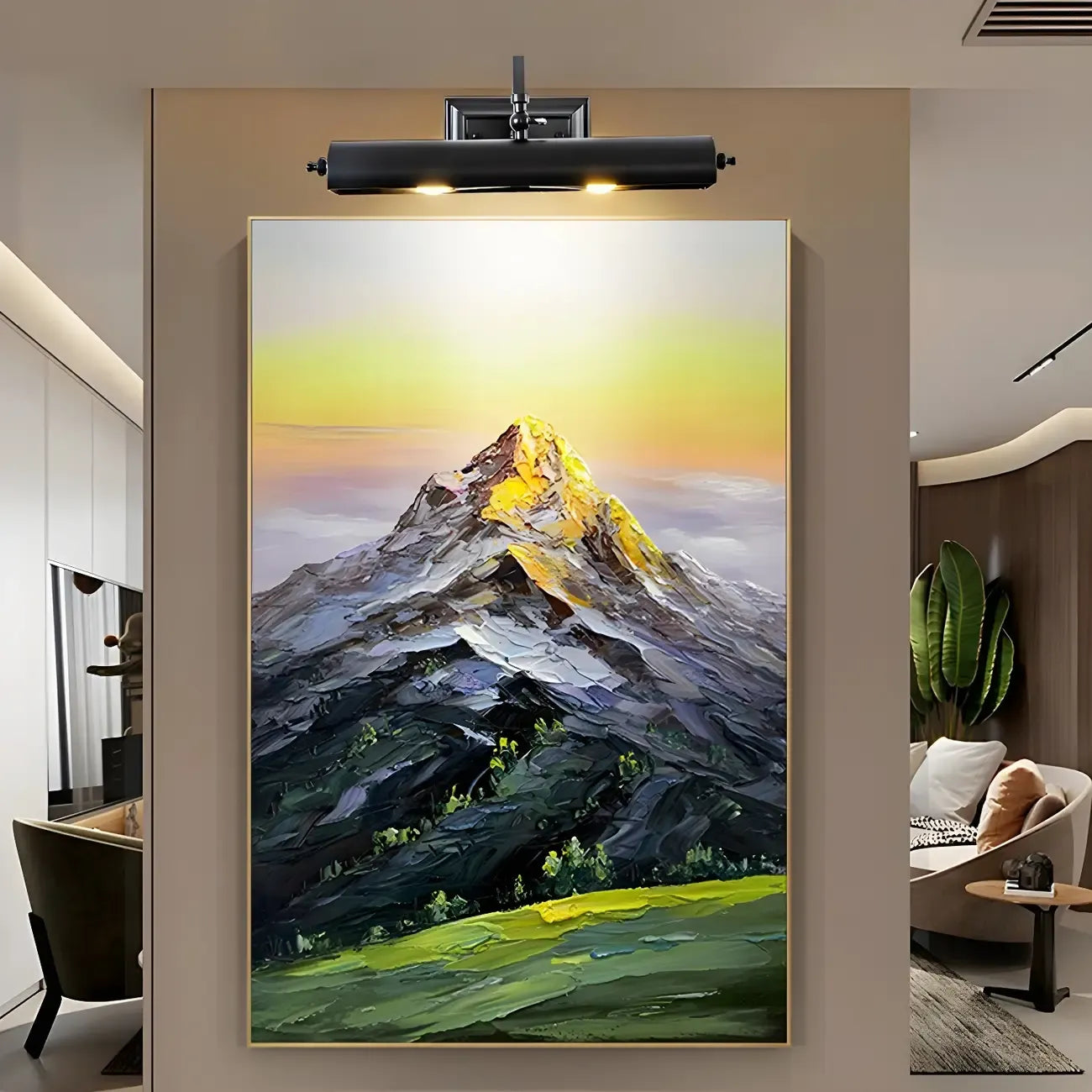 Applique murale industrielle noire tubulaire pour salon