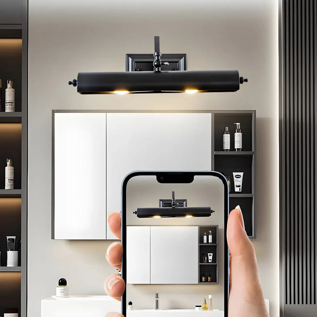 Applique murale industrielle noire tubulaire pour salon