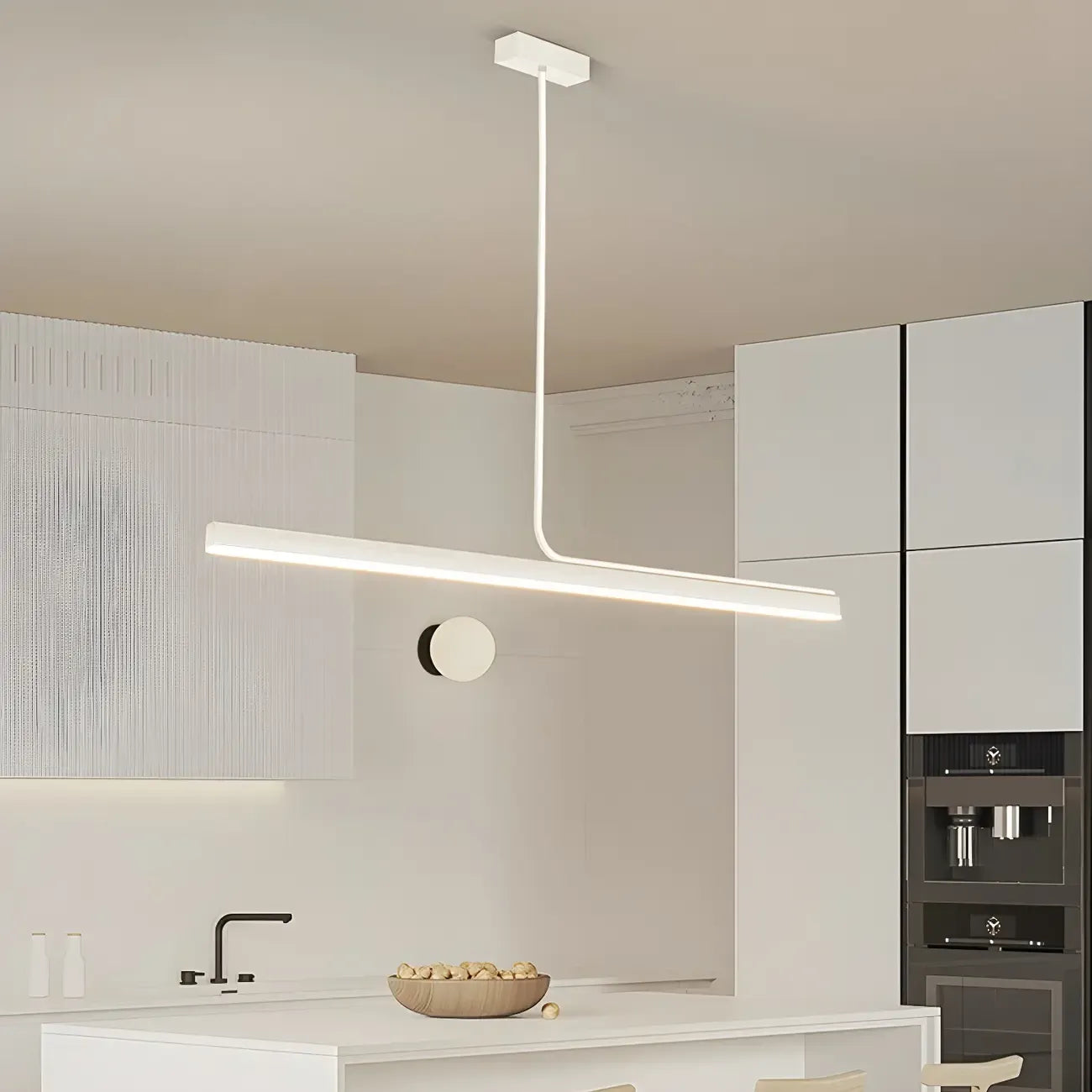 Suspension LED linéaire moderne à intensité variable en métal pour cuisine