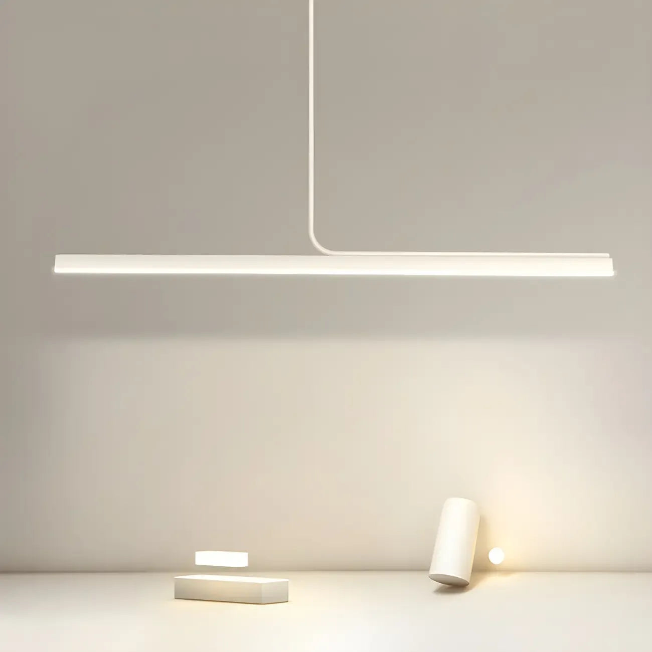 Suspension LED linéaire moderne à intensité variable en métal pour cuisine
