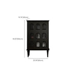 Élégant meuble de rangement d'appoint en bois noir à 9 panneaux de verre