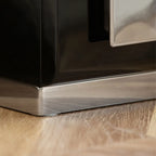 Table de chevet moderne en bois brillant et métal à 2 tiroirs