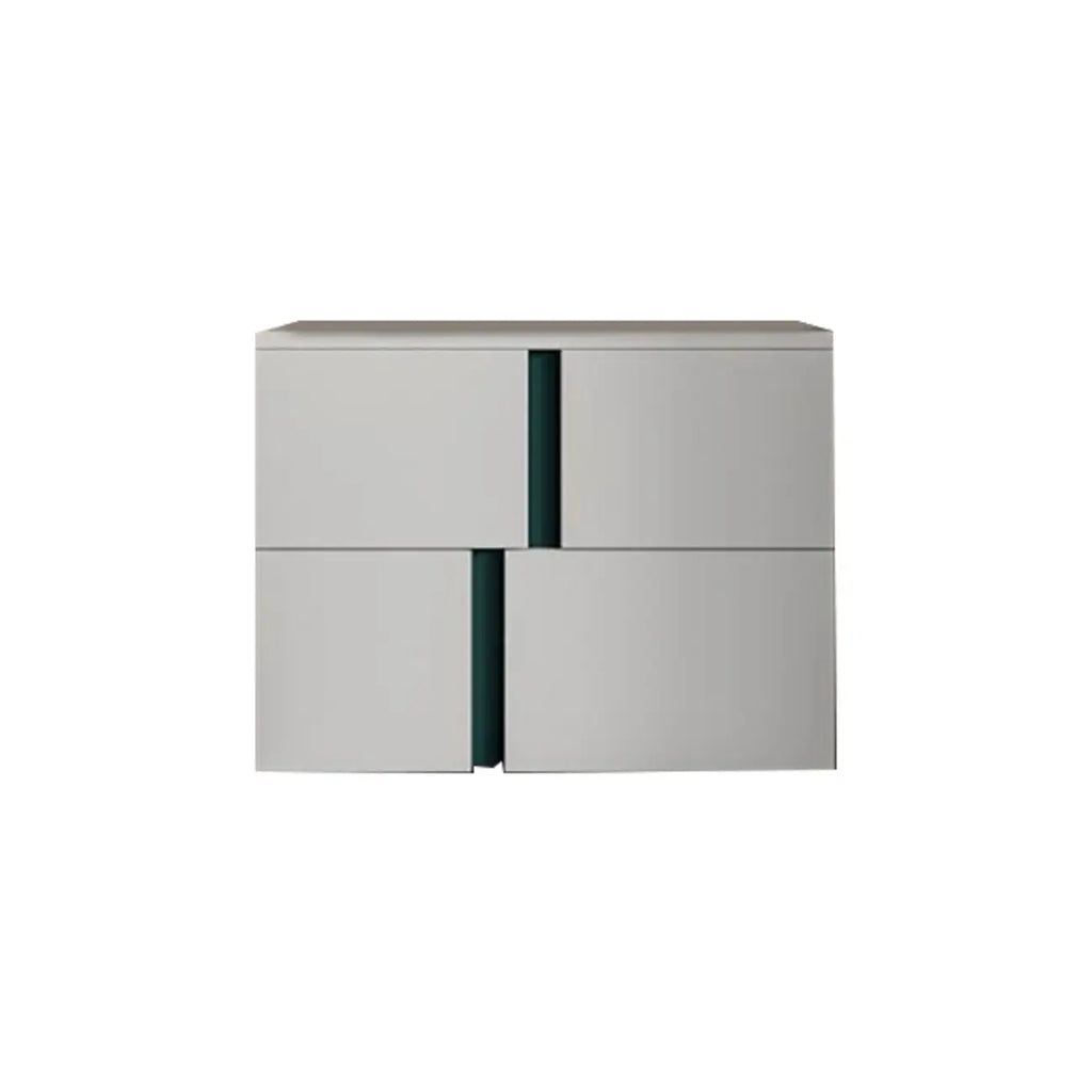 Table de chevet moderne à 2 tiroirs en bois brun sans poignée