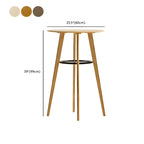 Table de bar ronde moderne en bambou, hauteur comptoir