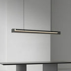 Suspension LED moderne noire à intensité variable pour îlot de cuisine