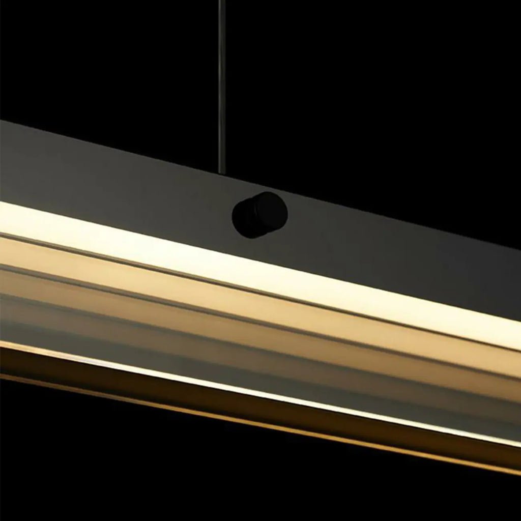 Suspension LED moderne noire à intensité variable pour îlot de cuisine