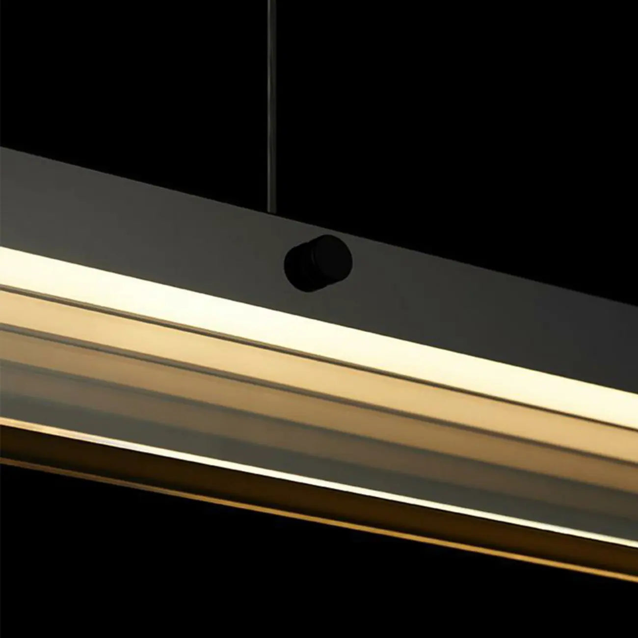 Suspension LED moderne noire à intensité variable pour îlot de cuisine