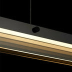 Suspension LED moderne noire à intensité variable pour îlot de cuisine