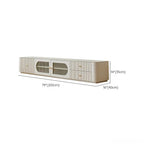 Meuble TV long et moderne en bois blanc avec tiroirs