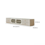 Meuble TV long et moderne en bois blanc avec tiroirs