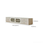 Meuble TV long et moderne en bois blanc avec tiroirs