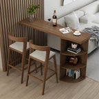 Tables de bar modernes à trois étagères en pin brun pour la maison