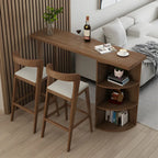 Tables de bar modernes à trois étagères en pin brun pour la maison
