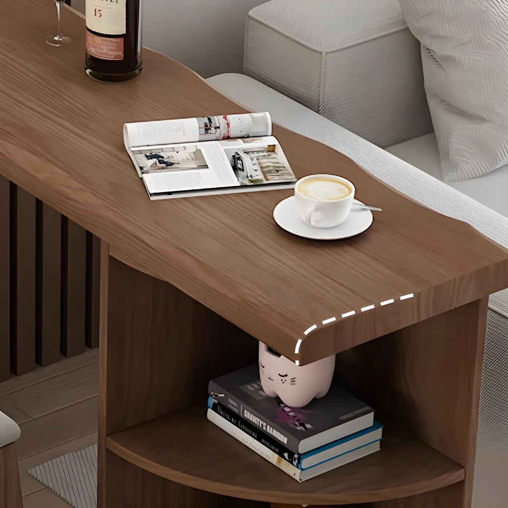 Tables de bar modernes à trois étagères en pin brun pour la maison
