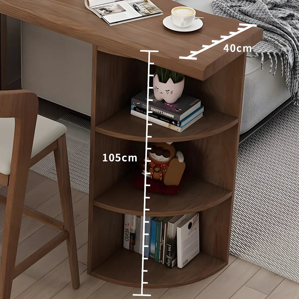 Tables de bar modernes à trois étagères en pin brun pour la maison