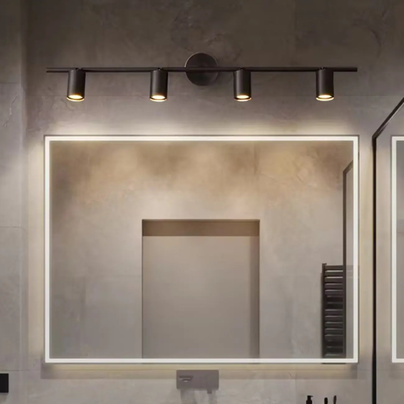 Appliques murales cylindriques minimalistes à LED réglables pour salle de bain