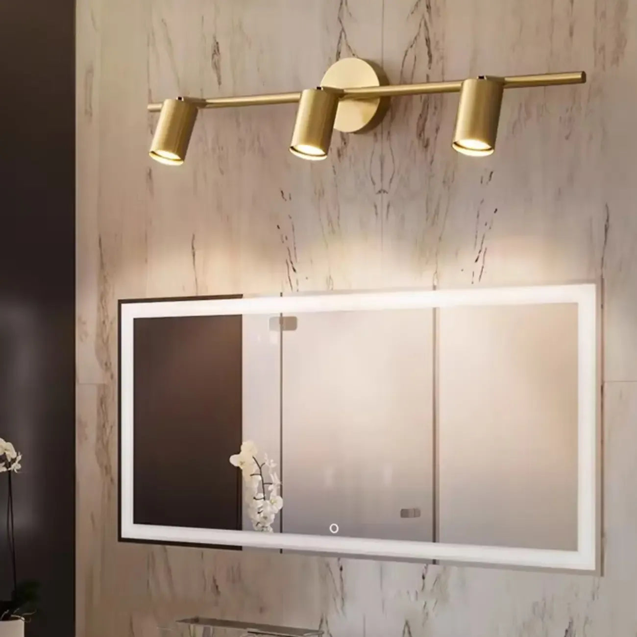 Appliques murales cylindriques minimalistes à LED réglables pour salle de bain