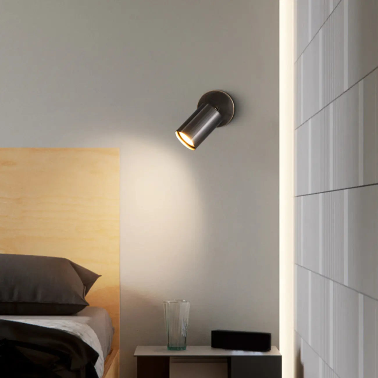 Appliques murales cylindriques minimalistes à LED réglables pour salle de bain