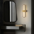 Applique murale ovale classique à LED pour salle de bain, avec support mural.