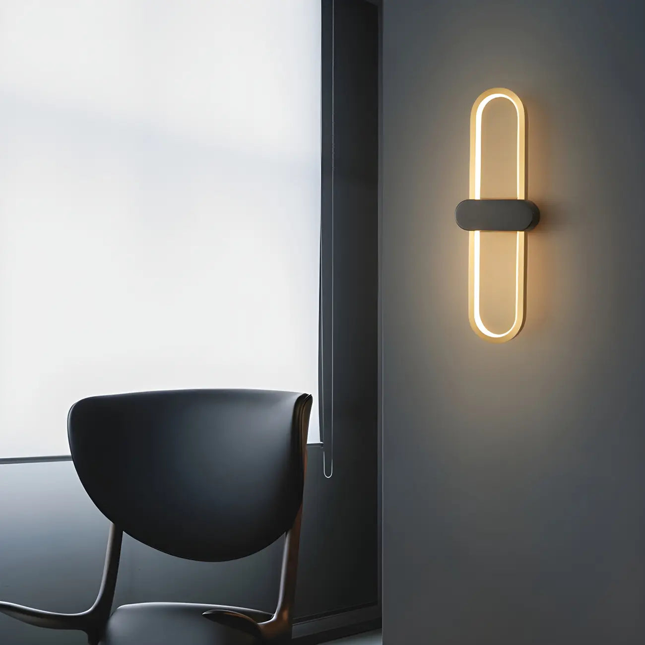 Applique murale ovale classique à LED pour salle de bain, avec support mural.