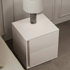 Table de chevet minimaliste à 2 tiroirs en bois blanc pur