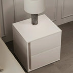 Table de chevet minimaliste à 2 tiroirs en bois blanc pur