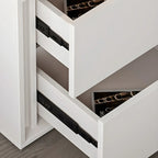Table de chevet minimaliste à 2 tiroirs en bois blanc pur