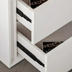 Table de chevet minimaliste à 2 tiroirs en bois blanc pur