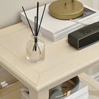 Table de chevet élégante en bois blanc avec tiroir et rangement ouvert