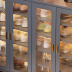Armoire à chaussures élégante en métal gris avec serrure à code pour entrée