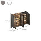 Armoire à chaussures élégante en métal gris avec serrure à code pour entrée