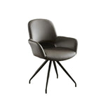 Chaise de salle à manger pivotante en similicuir gris